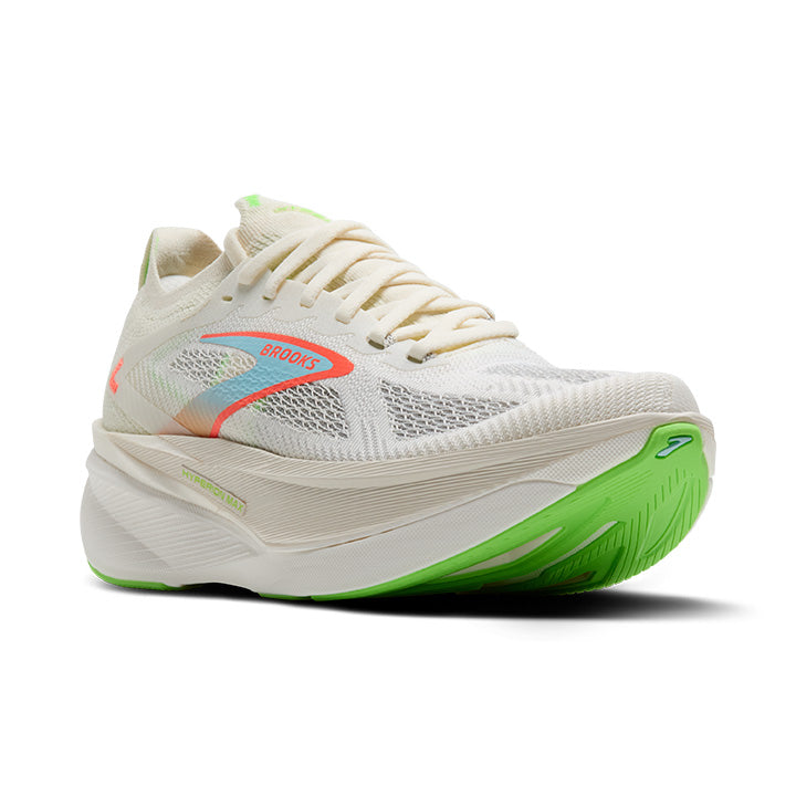 Brooks Hyperion Max 3 Løbesko Coconut/Green Gecko/Pink Clay - Kvinder