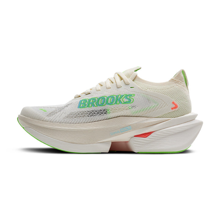 Brooks Hyperion Max 3 Løbesko Coconut/Green Gecko/Pink Clay - Kvinder