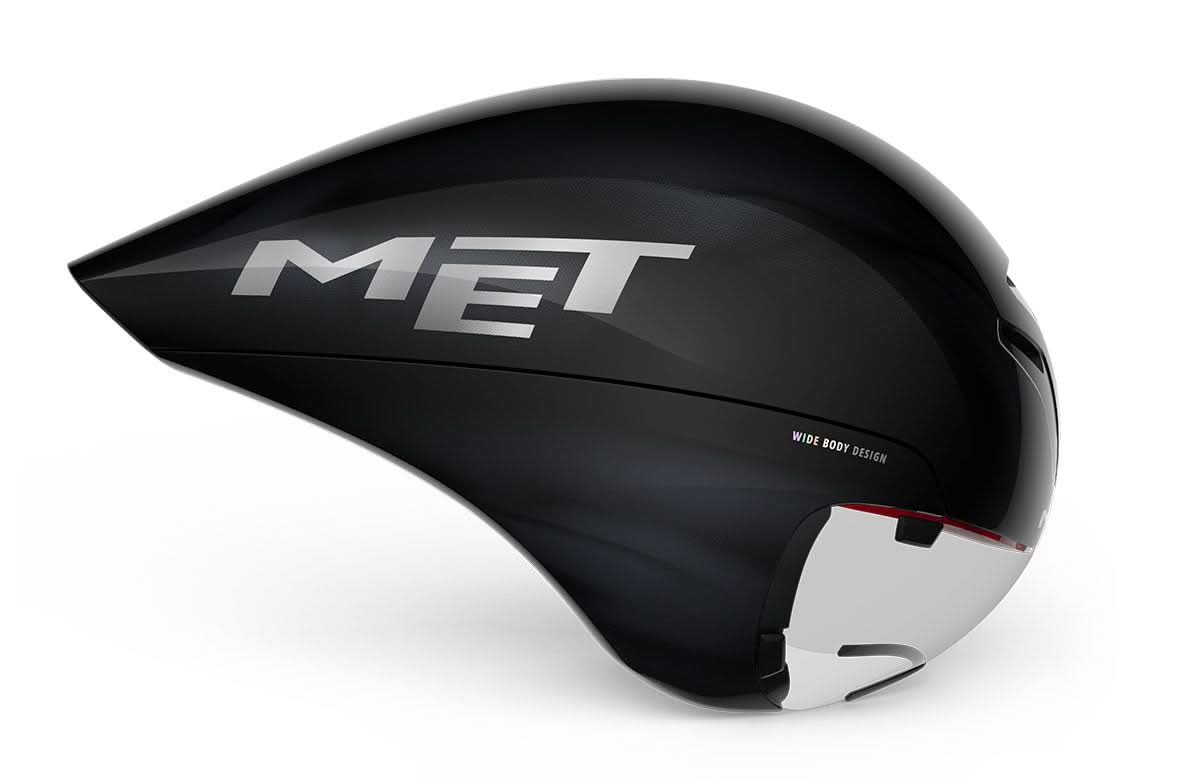 MET Drone Wide Body Triathlon Cykelhjelm - Sort