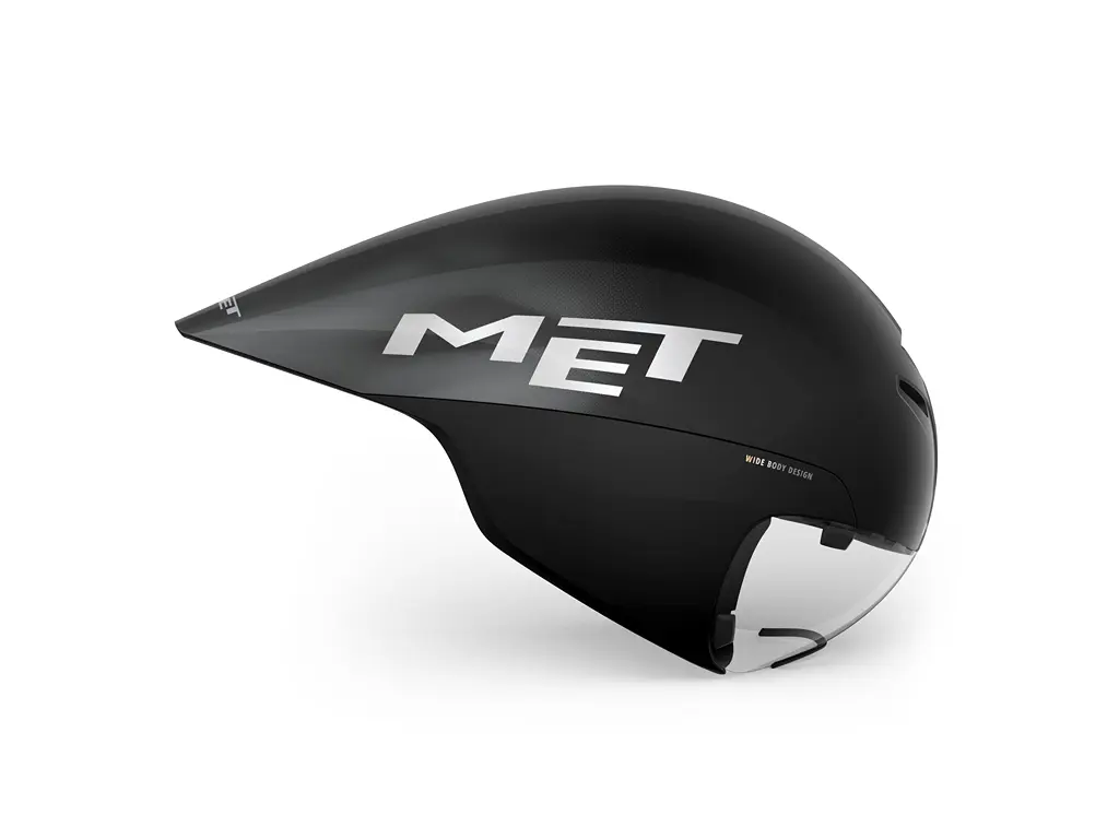 MET Drone Wide Body 2 Triathlon &amp; TT Cykelhjelm - Sort