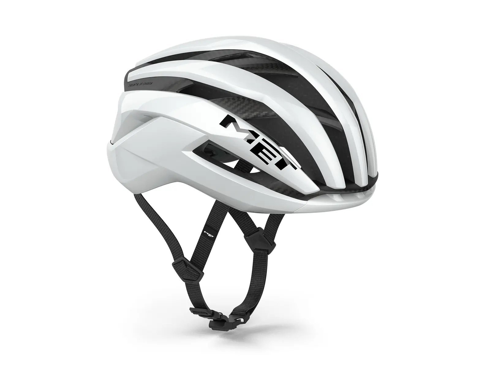 MET Trenta 3K Carbon Mips Cykelhjelm 2026 - Hvid/Sølv