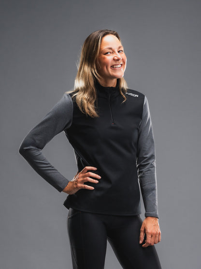 FUSION WOMENS TEMPO! Shield Zip Neck Løbetrøje