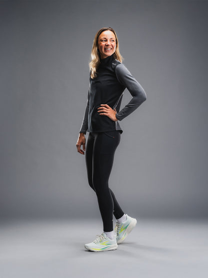 FUSION WOMENS TEMPO! Shield Zip Neck Løbetrøje