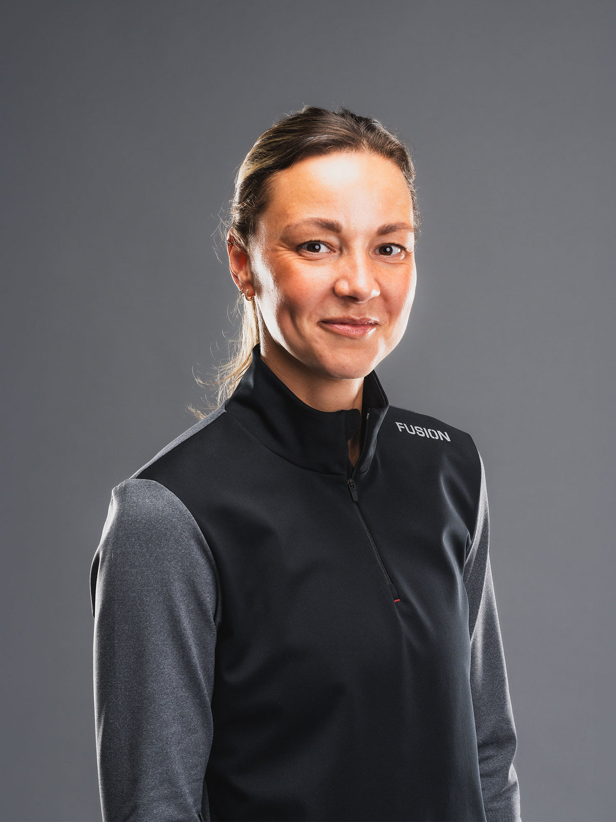 FUSION WOMENS TEMPO! Shield Zip Neck Løbetrøje