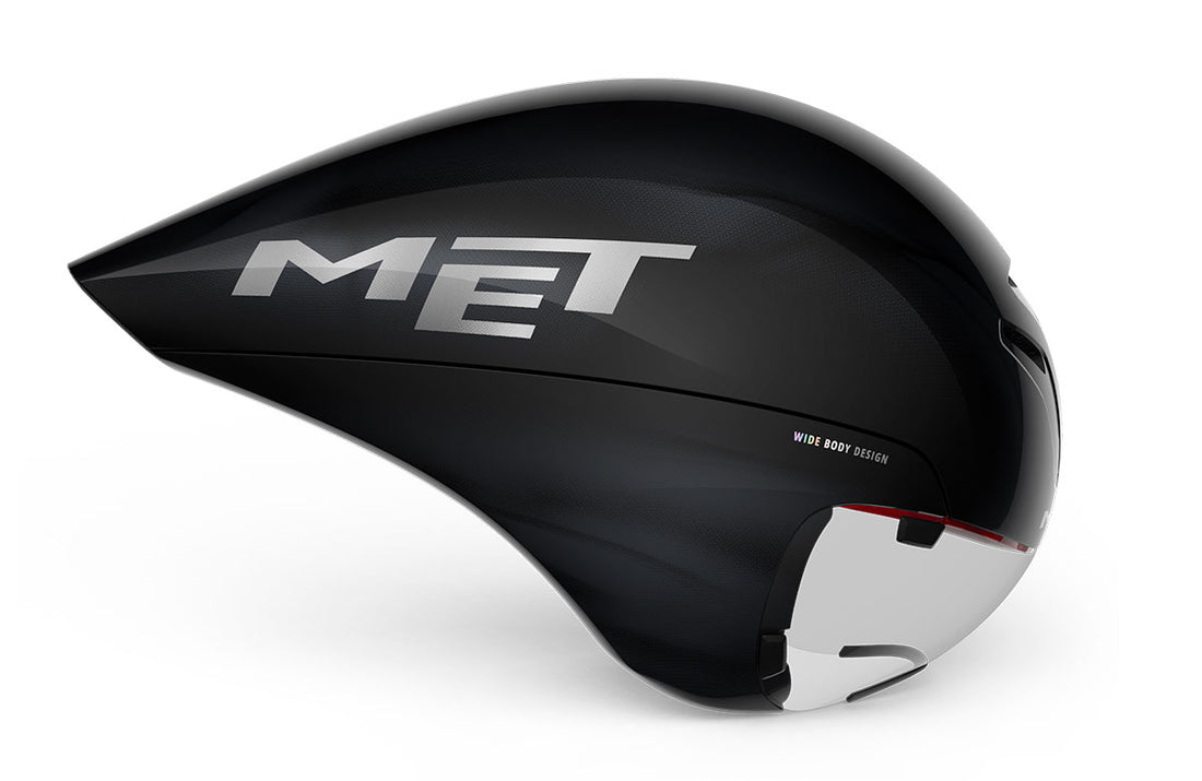 MET Drone Wide Body Triathlon Cykelhjelm - Sort