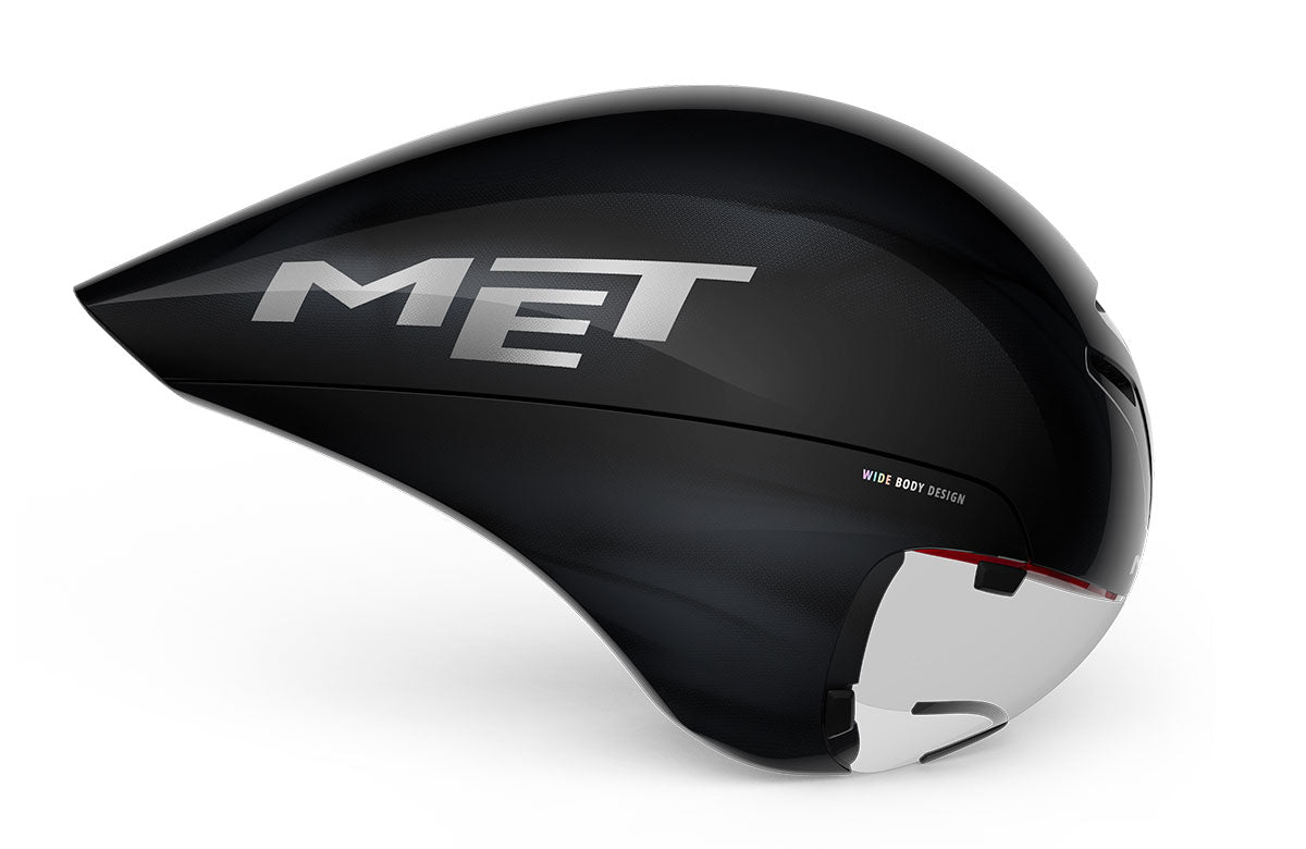 MET Drone Wide Body Triathlon Cykelhjelm - Sort