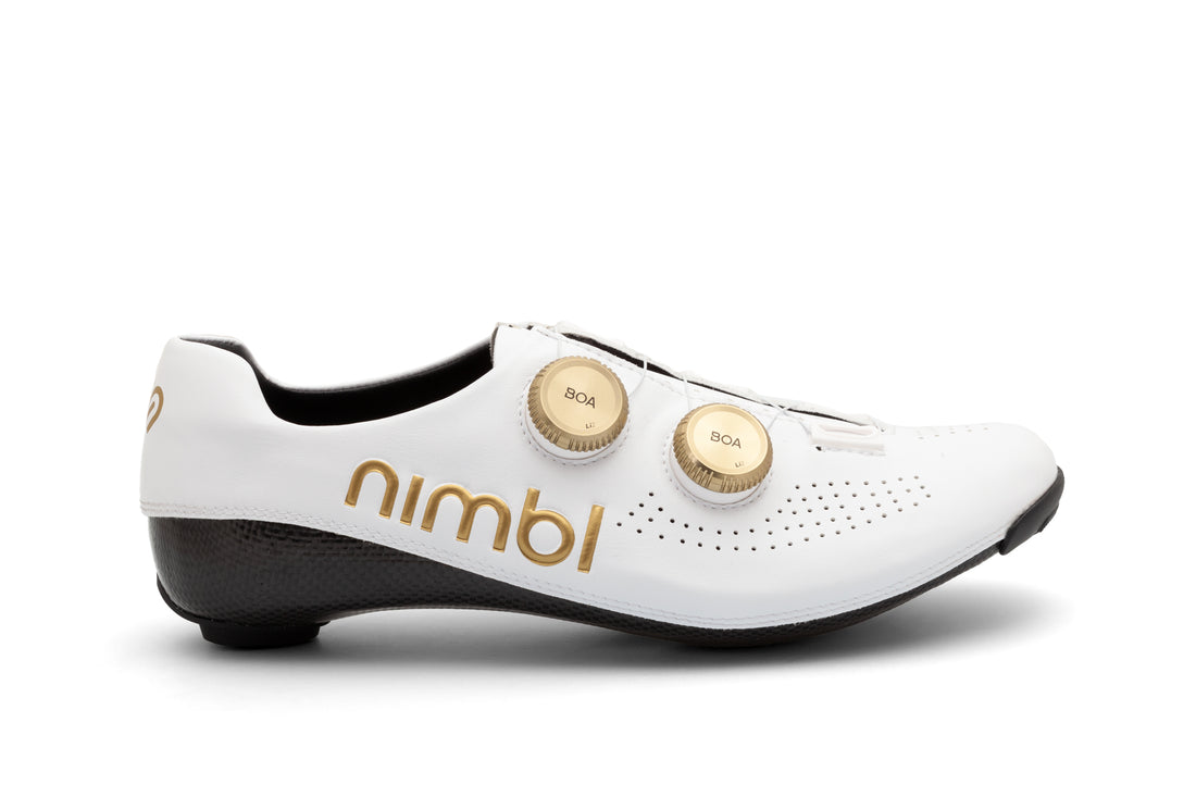 Nimbl Ultimate Cykelsko - Hvid/Guld