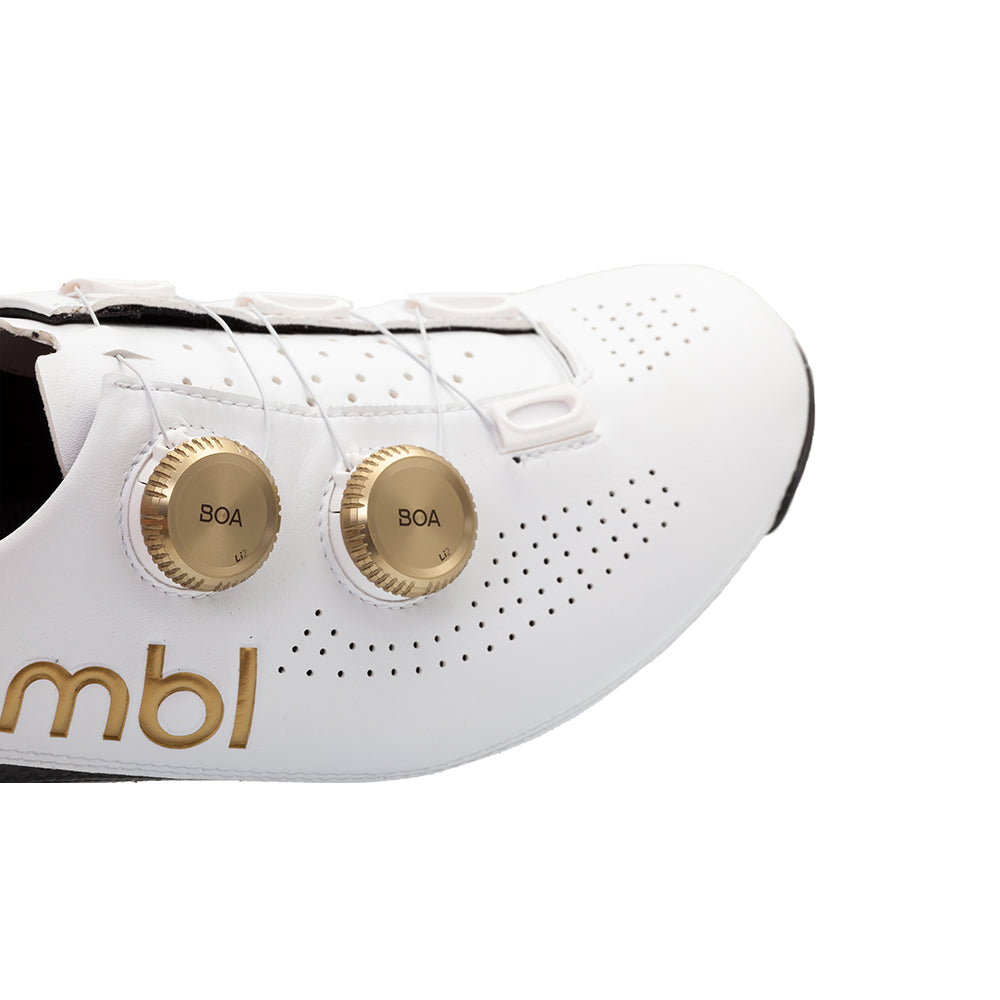 Nimbl Ultimate Cykelsko - Hvid/Guld