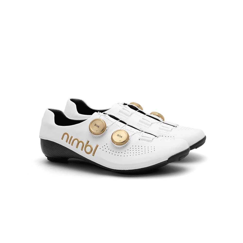 Nimbl Ultimate Cykelsko - Hvid/Guld